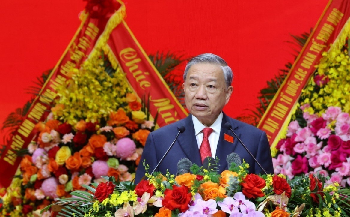 Le secrétaire général du Parti communiste du Vietnam, To Lam, prend la parole lors du 1er Congrès de l’organisation du Parti du gouvernement pour le mandat 2025-2030. Photo : VNA