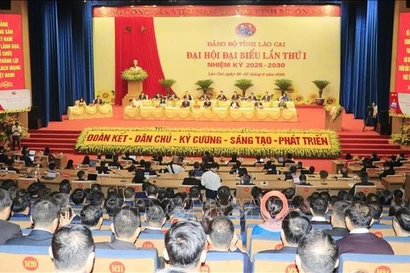 Le premier Congrès du Comité du Parti de la province de Lao Cai, pour le mandat 2025-2030. Photo: VNA