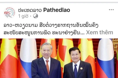 L'article publié sur le site électronique du journal Pathet Lao, organe de l’Agence de presse lao (KPL). Photo: VNA