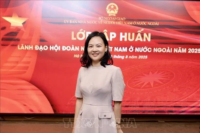 Trân My, directrice du Réseau vietnamien d’innovation en France (VINEU France) et présidente de l’Association des jeunes entrepreneurs vietnamiens en Europe (VYBE). Photo: VNA