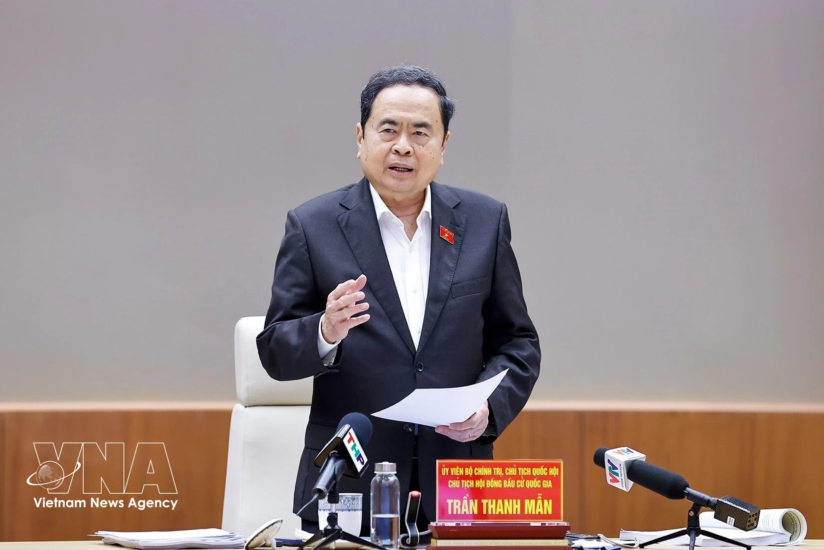 Le président de l'AN Tran Thanh Man s'exprime. Photo: VNA