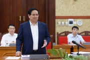 Le Premier ministre Pham Minh Chinh lors de la réunion. Photo : VNA