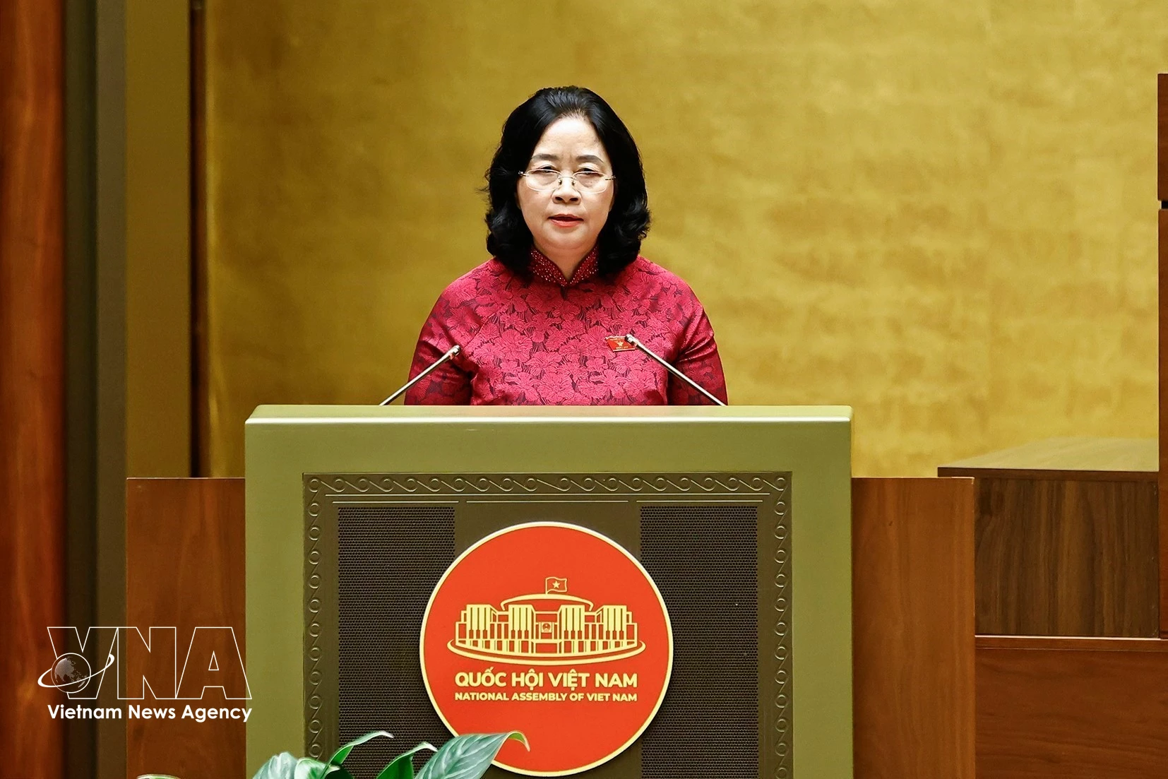 Bui Thi Minh Hoai, présidente du Comité central du Front de la Patrie du Vietnam. Photo : VNA