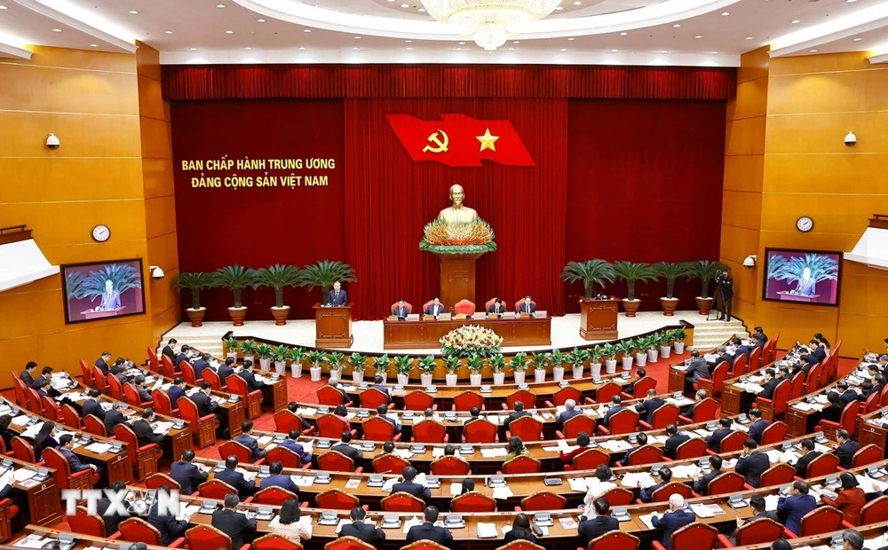 Séance d'ouverture du 13e Plénum du Comité central du Parti communiste du Vietnam. (Photo : VNA)