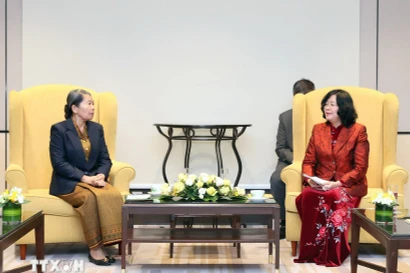 Lors de la réception. Photo : VNA