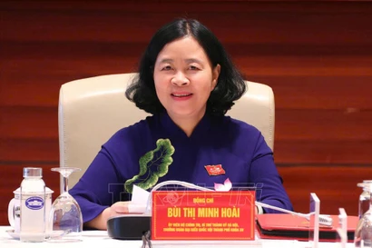 Bui Thi Minh Hoài réélue secrétaire du Comité du Parti de Hanoï pour le mandat 2025-2030. Photo : VNA