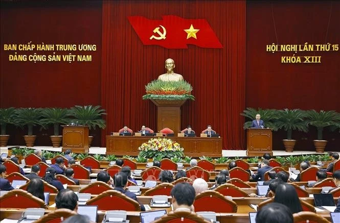 Ouverture du 15e Plénum du Comité central du Parti communiste du Vietnam (13e mandat) à Hanoï. Photo: VNA