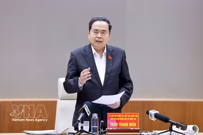 Le président de l'AN Tran Thanh Man s'exprime. Photo: VNA