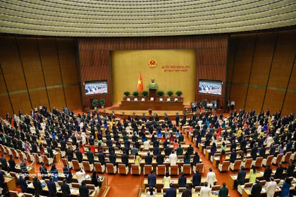 Ouverture de la première session de la 16e Assemblée nationale dans la matinée du 6 avril à Hanoï. Photo : VNA 