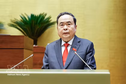 Dans son discours d'ouverture, le président de l'Assemblée nationale, Tran Thanh Man, a souligné le grand succès des élections législatives et locales pour le mandat 2026-2031. Photo : VNA