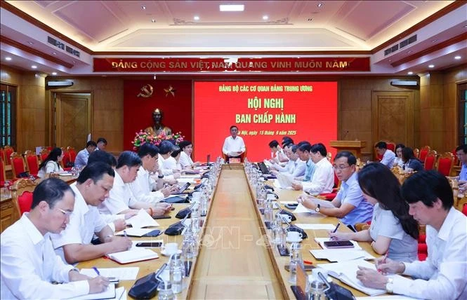 Réunion mensuelle du Comité du Parti des organes centraux du Parti. Photo: VNA