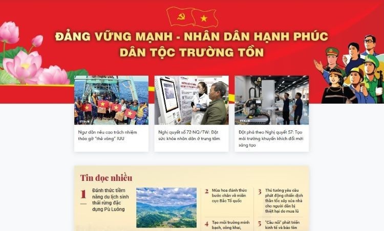 La page spécialisée de la VNA dédiée à la protection des fondements idéologiques du Parti, intitulée « Happy Vietnam ». Photo: VNA