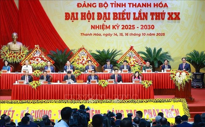 Le 20e Congrès de l'organisation du Parti de la province de Thanh Hoa, pour le mandat 2025-2030. Photo: VNA