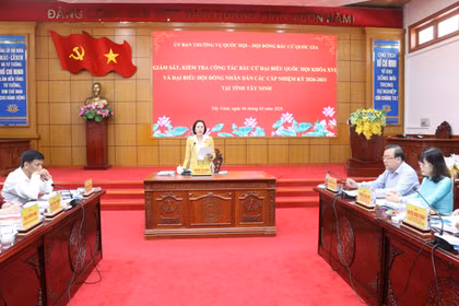 la vice-présidente de l’Assemblée nationale Nguyen Thi Thanh appelle Tay Ninh à faire de l’organisation du scrutin une priorité absolue, dans un contexte où le temps de préparation est réduit et le volume de travail demeure important. Photo: VNA