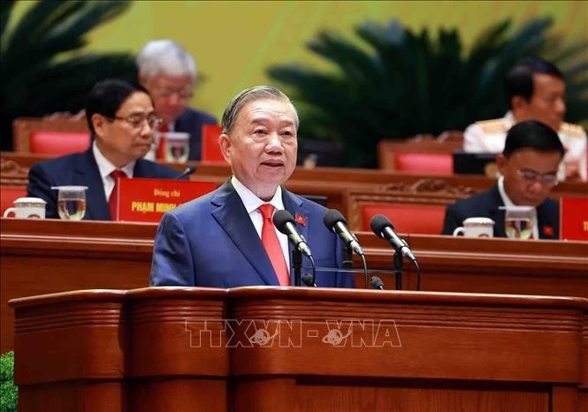 To Lam, secrétaire général du Parti et chef de la sous-commission chargée des documents. Photo: VNA