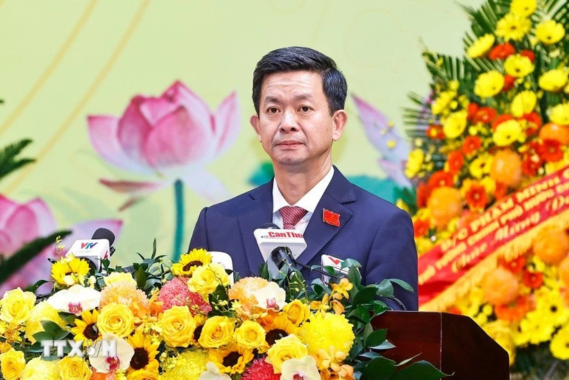 Lê Quang Tung, secrétaire du Comité municipal du Parti et chef de la délégation de la ville au 14ᵉ Congrès national du Parti. Photo: VNA