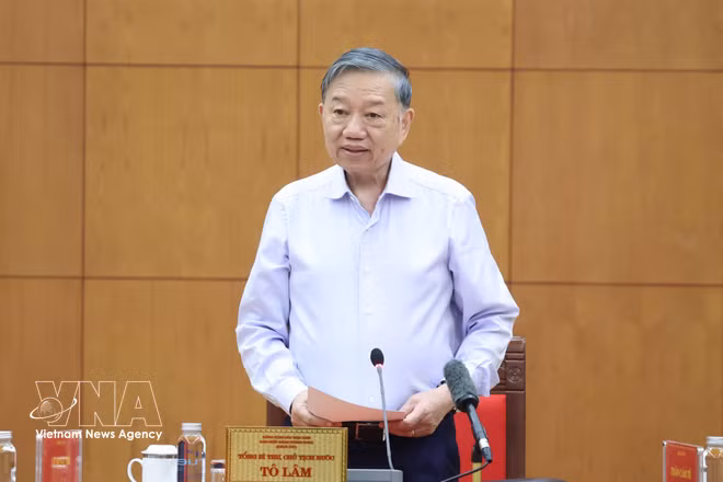 Le secrétaire général du Parti communiste du Vietnam et président de la République, To Lam, s'exprime. Photo: VNA