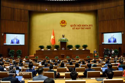 Le secrétaire général du Comité central du Parti communiste du Vietnam, To Lam, présente une allocution importante. Photo : VNA