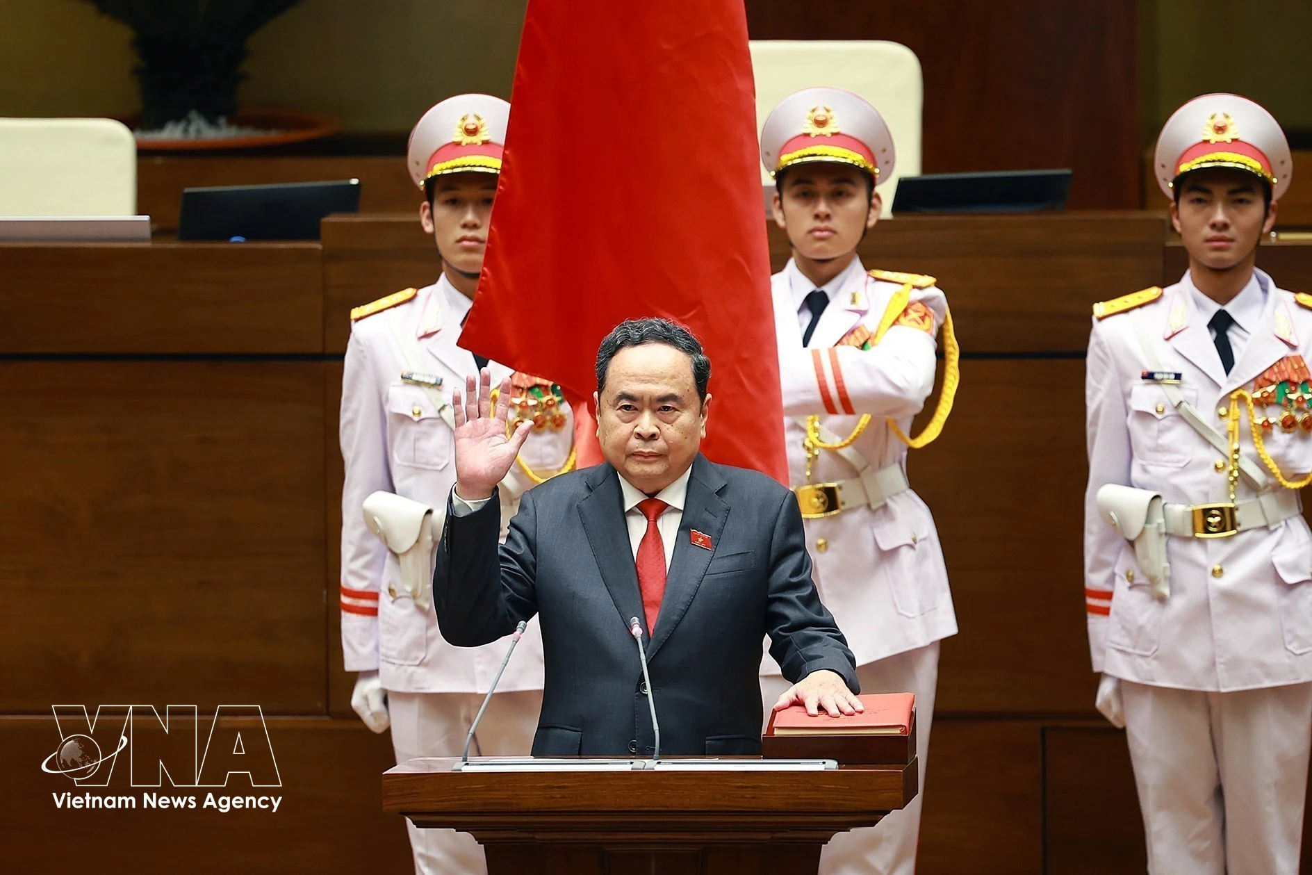 Trân Thanh Mân, membre du Bureau politique et président de l’Assemblée nationale de la 15e législature, a été réélu président de l’Assemblée nationale du Vietnam pour la 16e législature. Photo . VNA