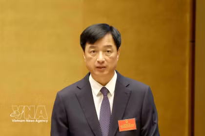 Nguyen Duy Ngoc, membre du Bureau politique, secrétaire du Comité central et chef de la Commission centrale de l’organisation, à la conférence nationale consacrée à l’étude et à la mise en œuvre de la résolution du 2e Plénum du Comité central du Parti (14e mandat). Photo: VNA