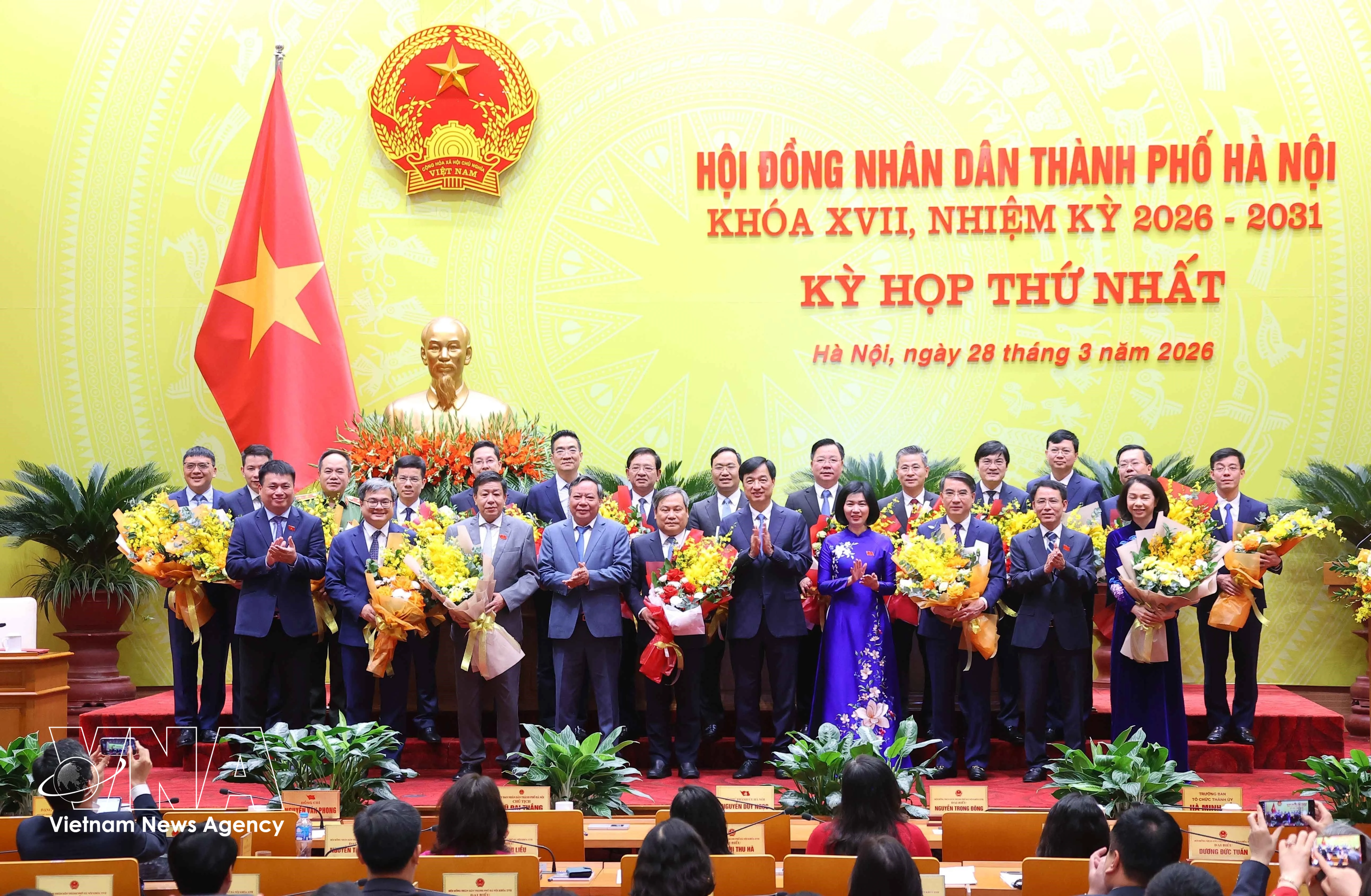 Des délégués présents à la première session du Conseil populaire de Hanoï du mandat 2026-2031. Photo: VNA
