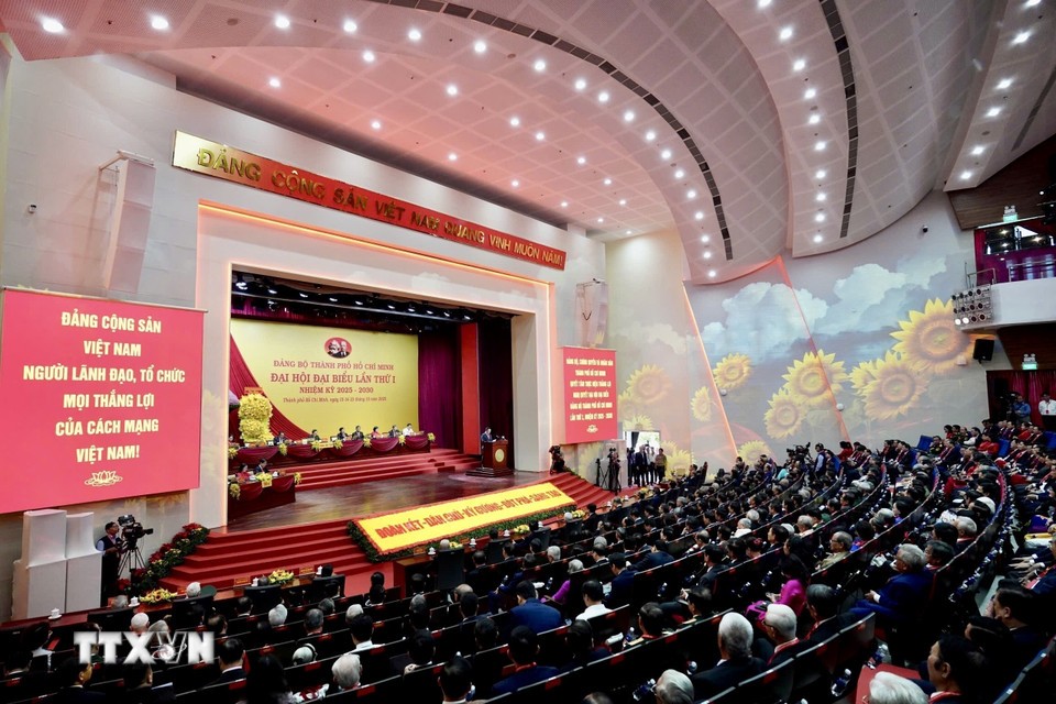 Panorama du Congrès du Comité du Parti de Hô Chi Minh-Ville pour le mandat 2025–2030. Photo : VNA