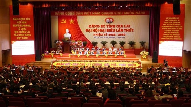 Le 1er Congrès de l'organisation Parti de la province de Gia Lai (Hauts Plateaux du Centre) pour le mandat 2025-2030. Photo: VNA
