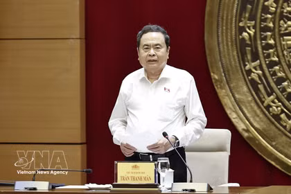 Le président de l’Assemblée nationale Tran Thanh Man s'exprime. Photo: VNA