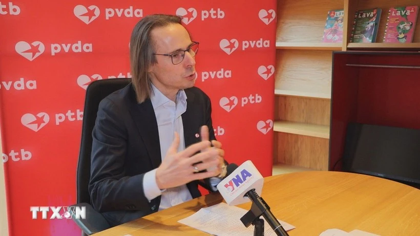 Benjamin Pestieau, secrétaire général adjoint du Parti du Travail de Belgique (PTB). Photo: VNA